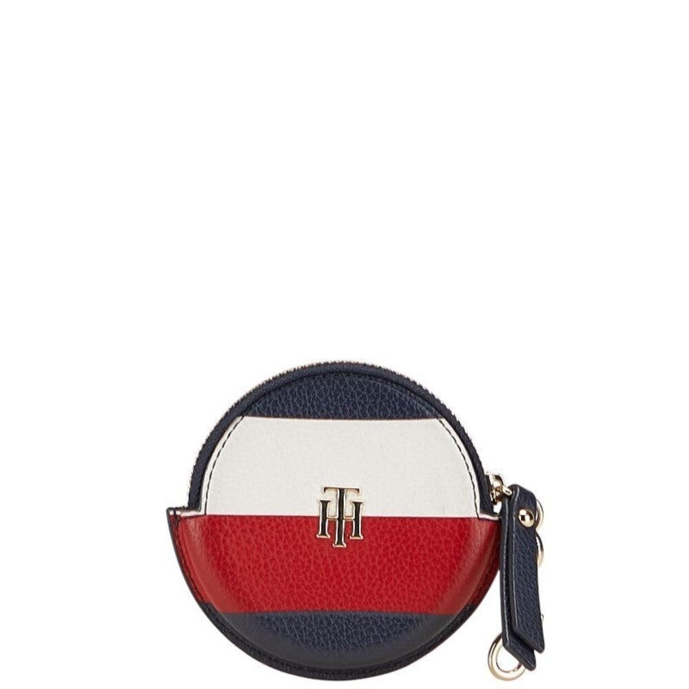 Tommy Hilfiger Leather Coin Case Navy Red White